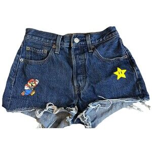 Levi’s x Super Mario Shorts Women's Size 24 High Rise 501 Denim Collection